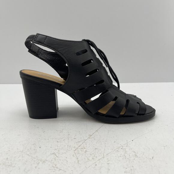 Women Open Toe Lace Up Block Stacked Chunky Heel Slingback Soda Sandal Sz 9 - Picture 7 of 11